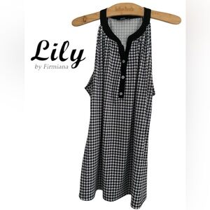 🩵Lily by Firmiana Black and White Houndstooth Tank Top
